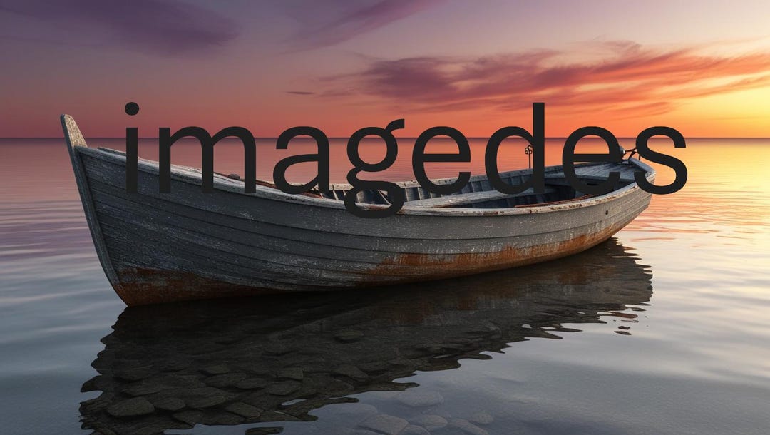Rustic Wooden Boat on Lake Digital Download – Tranquil Nature & Vintage ...
