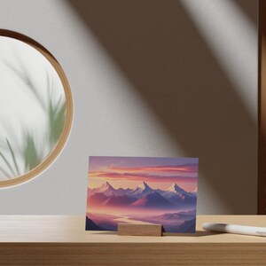 Majestic Sunset Over Snow-Capped Mountains – Digital Landscape Art Print