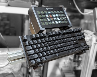 Universal Stream Deck XL + Keyboard Holder Combo for Extruded Aluminum Profile - UNI Series