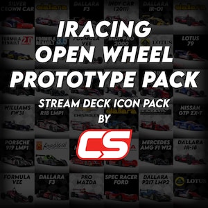 iRacing Open Wheel/Prototype Folder Icon Pack - Sim Racing Stream Deck Icon Pack