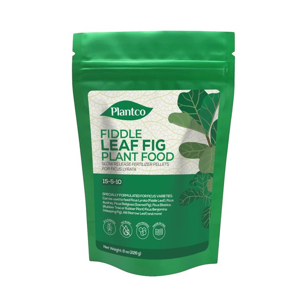 Fiddle Leaf Fig Plant Food by Plantco™ - NPK 15-5-10 Slow Release Fertilizer Pellets for Potted Fig Trees, Indoor and Outdoor Ficus Plants