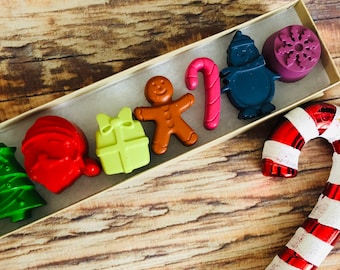 Christmas Crayons, Santa & Friends Mix, Stocking Fillers Christmas Eve Boxes, Christmas Gift Ideas, Kids Stocking Fillers Christmas Presents