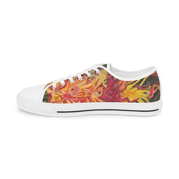 Chihuly Inspired Red Yellow Colorful Abstract Art Shoes