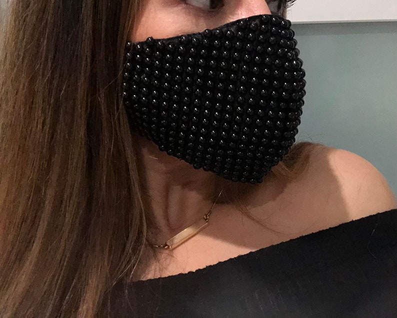 Women's Pearl Face Mask 100 Cotton Mask Inner Pocket Etsy