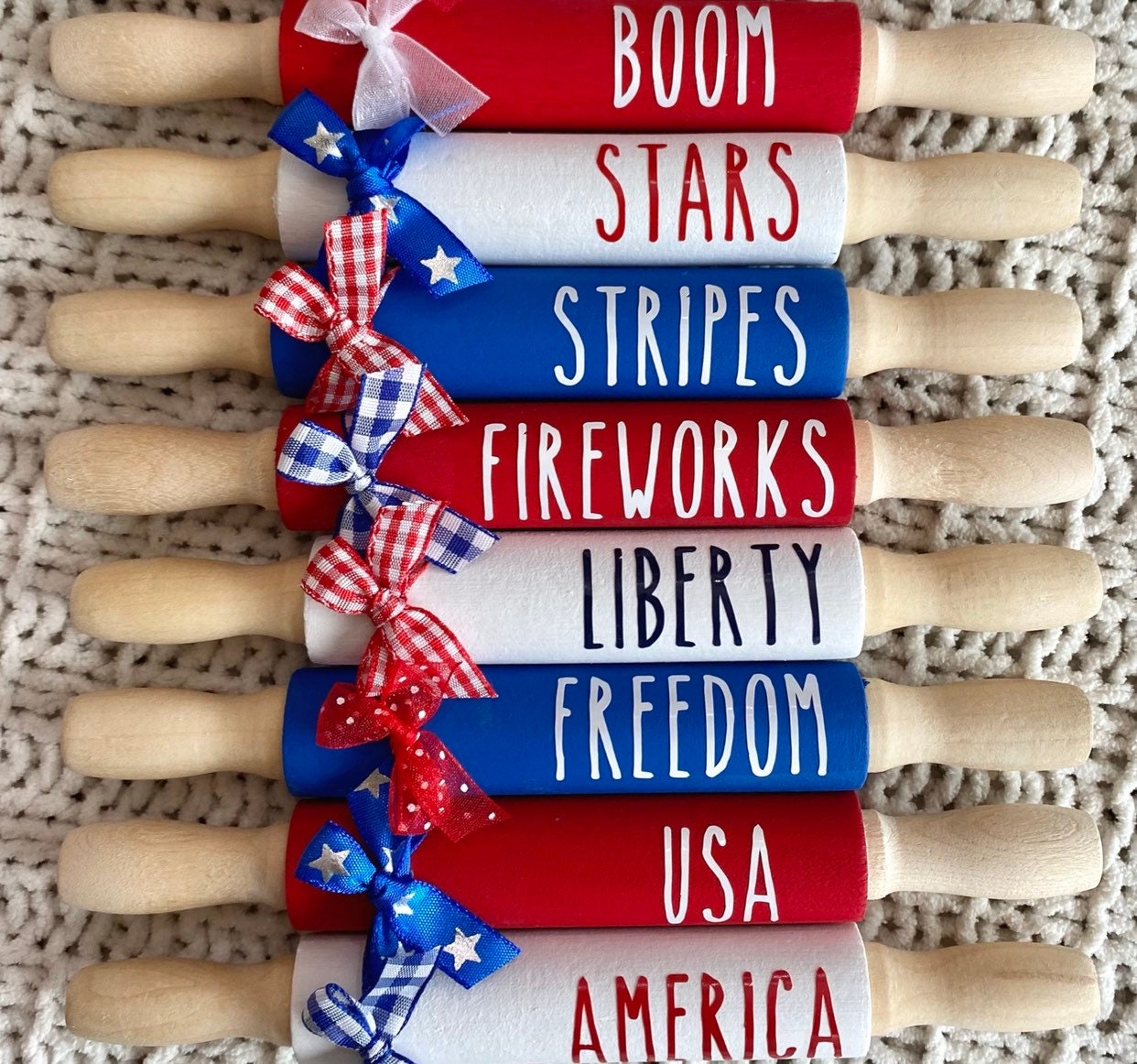 Patriotic Mini Rolling Pin Tiered Tray Decor - Etsy