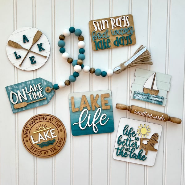 Lake Life Collection | Lake Home Decor | Lake House Decor | Summer Decor | Lake House Tiered Tray