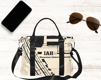 HOUSTON IAH Airport Map Travel Bag for Crew