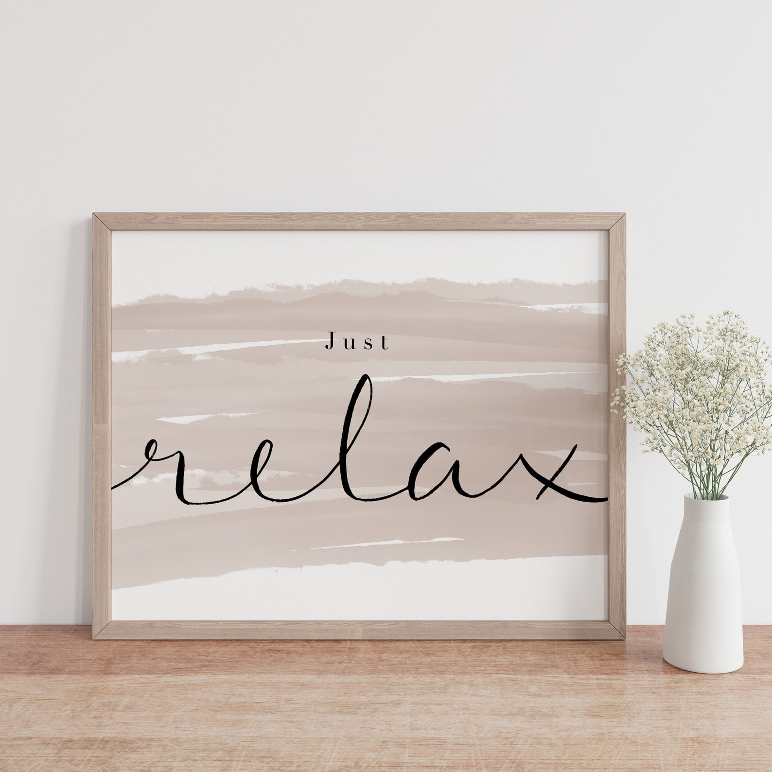 Just Relax Printable Wall Art Digital Download Minimalist Etsy