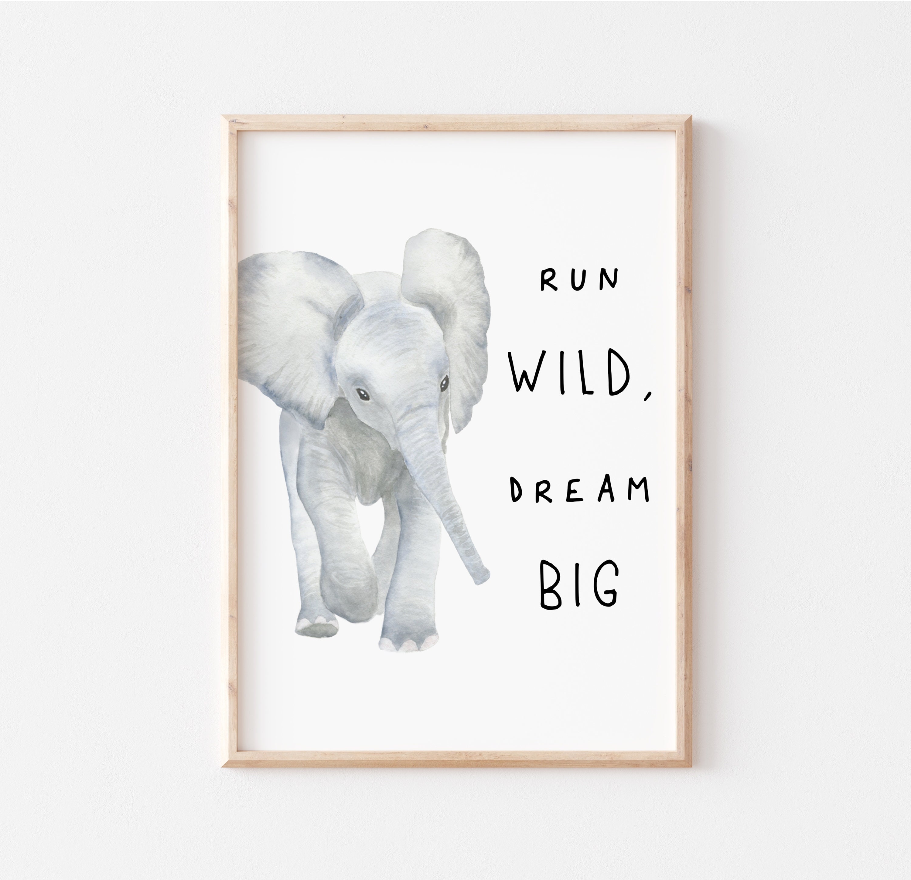 Baby olifant kwekerij print citaat aquarel schilderij Etsy