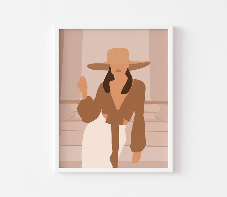 Female Figure Art Digital Print Abstract Woman Earth Tones | Etsy