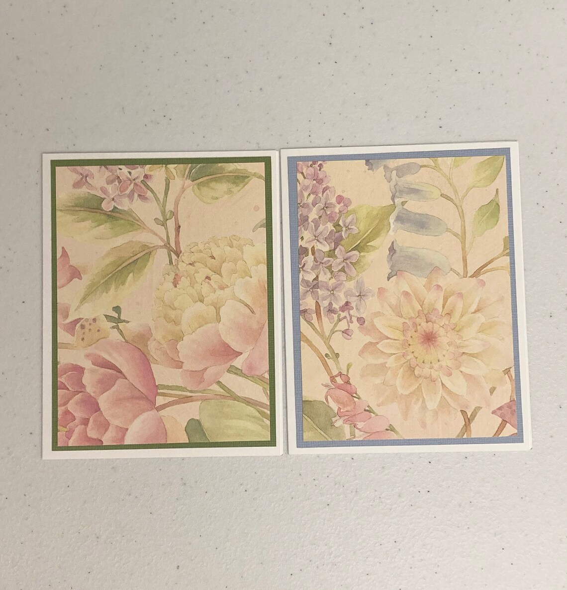 6 Floral Note Cards Greeting Card Set With Envelopes - Etsy