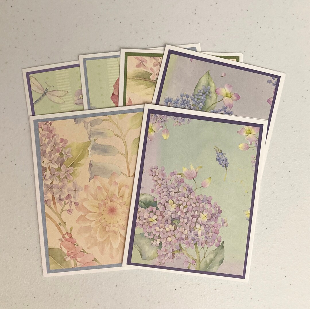 6 Floral Note Cards Greeting Card Set With Envelopes - Etsy