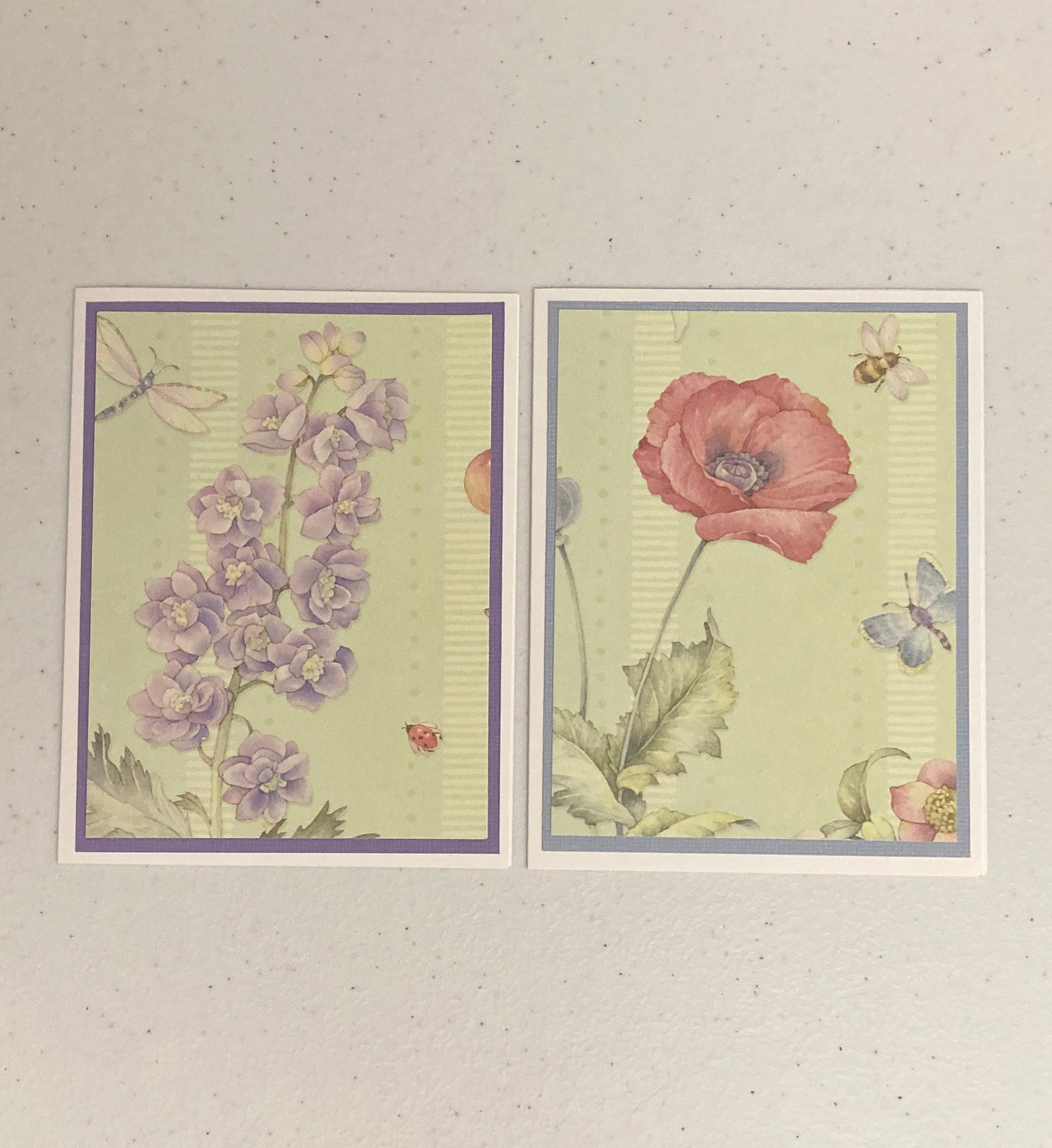 6 Floral Note Cards Greeting Card Set With Envelopes - Etsy