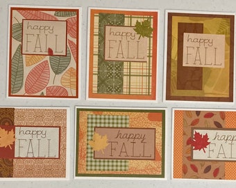 Set of 6 Assorted Fall Greeting Note Cards with envelopes