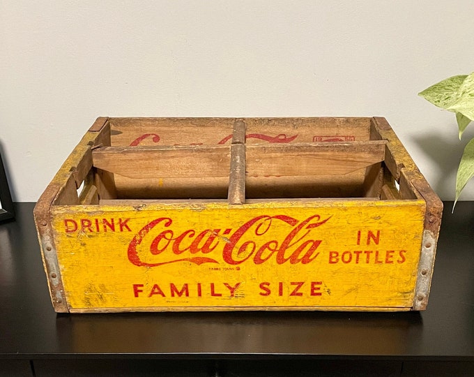 Coca Cola, Vintage Coca Cola Crate, Yellow Coca Cola Crate, Soda Crate