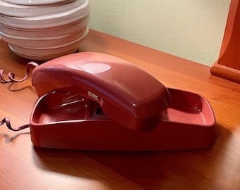 Telephone, Phone, Vintage Telephone, Vintage Phone, Red Telephone, Red Phone, Oblong Phone, Maroon Phone, Maroon Telephone, Old Telephone