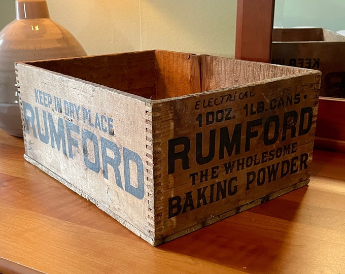 Rumford, Rumford Baking Powder, Vintage Crate, Vintage Rumford Baking