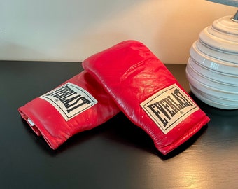 MONTIS Vintage Classic Retro Reddish Leather Boxing Gloves 