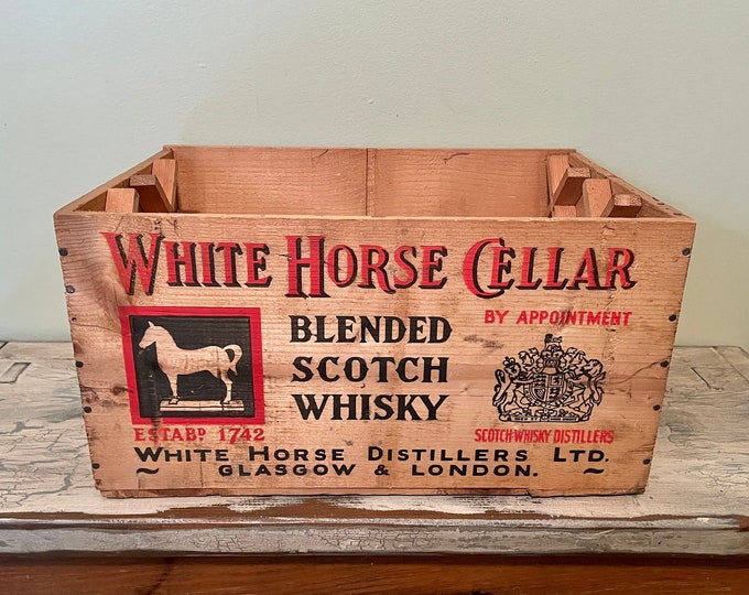 White Horse Cellar, White Horse Whisky Crate, Vintage Whisky Crate