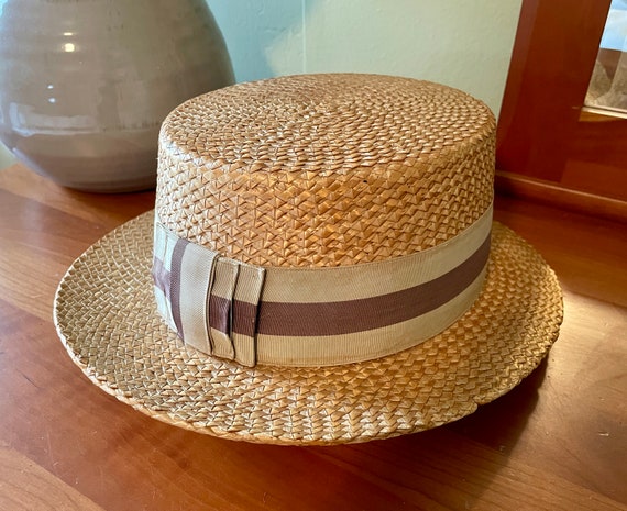 Men's Capas Headwear Italian Straw Skimmer Hat: Size: 7 Natural