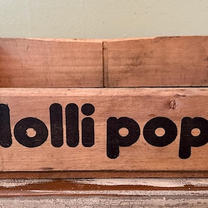 Lolli Pop, Lollipop, Vintage Lolli Pop Soda Crate, Child&#39;s Bedroom Decor, Playroom Decor, Candy Decor, Sweet Treat, 1973 Decor, Kitchen Box