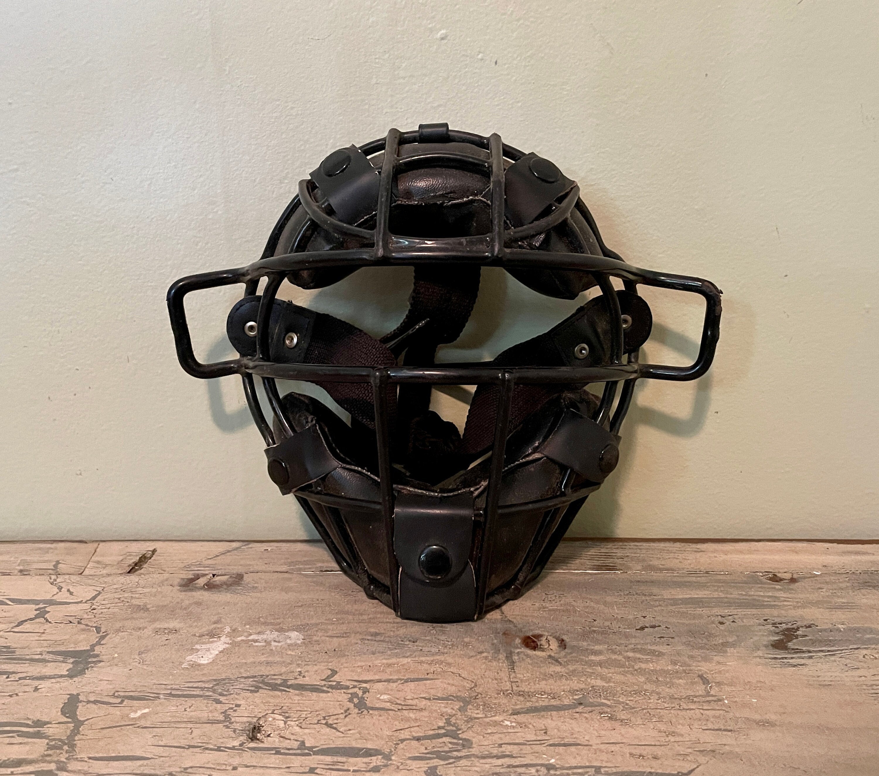 Vintage 1930s Bilt Rite Baseball Catchers Face Mask w/Top Sun Visor Antique