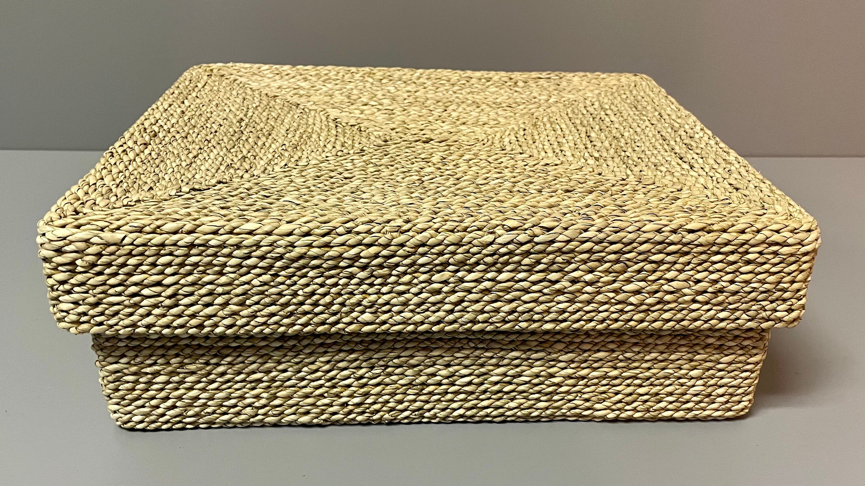 Wicker Box Wicker Box with Lid Wicker Storage Box Storage | Etsy