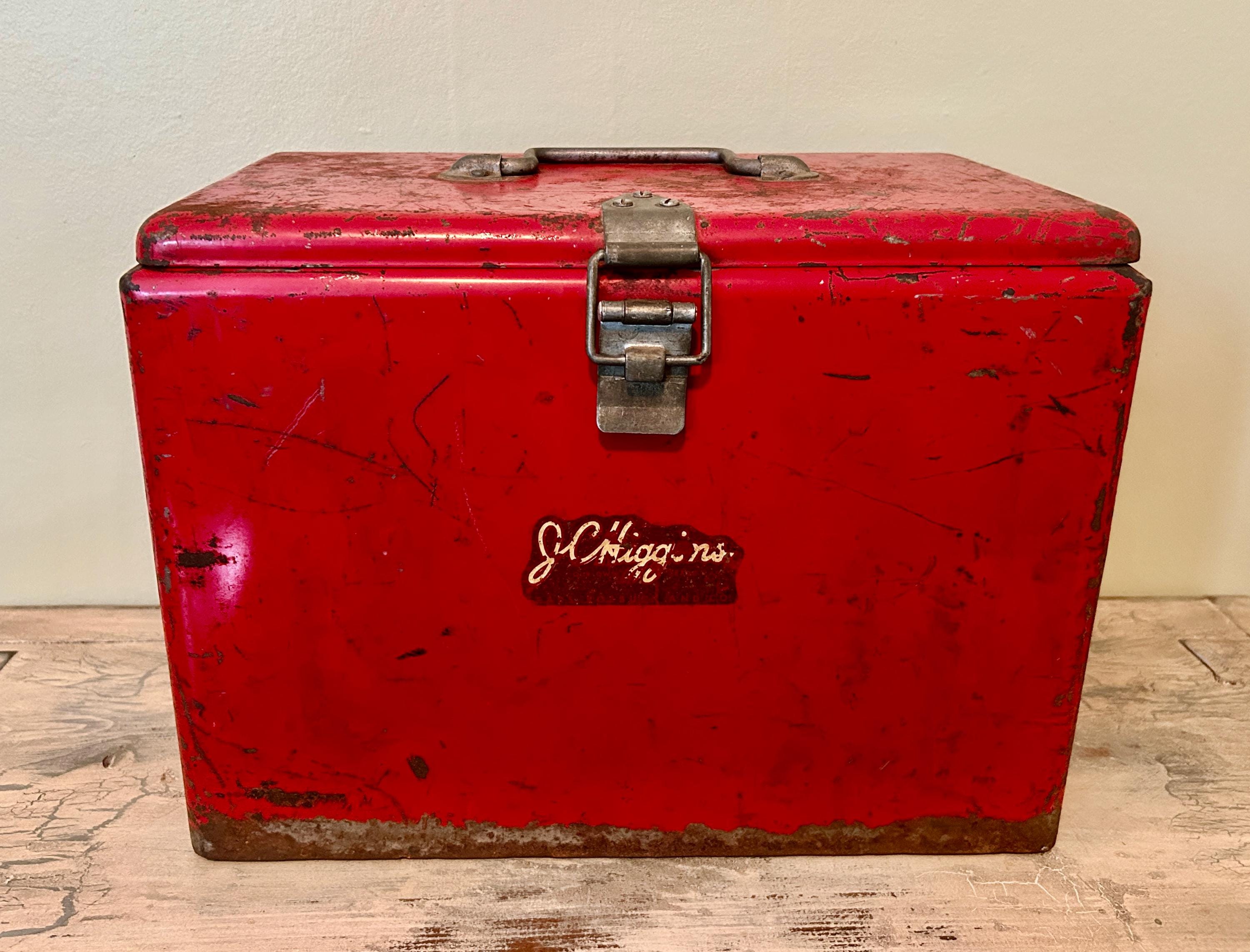 Vintage Metal Cooler, 1950s Cooler, Mid Century Decor, Cooler