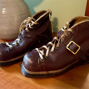 Vintage Leather Ski Boots - Etsy display picture 3