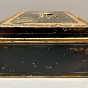 Vintage Metal Document Box, Vintage Cash Box, Tin Document Locking Box ...