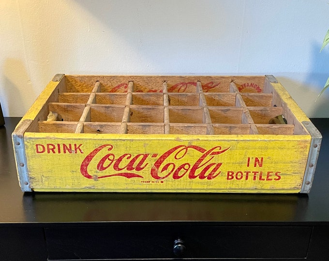 Coca Cola, Vintage Coca Cola Crate, Yellow Coca Cola Crate, Coke Crate