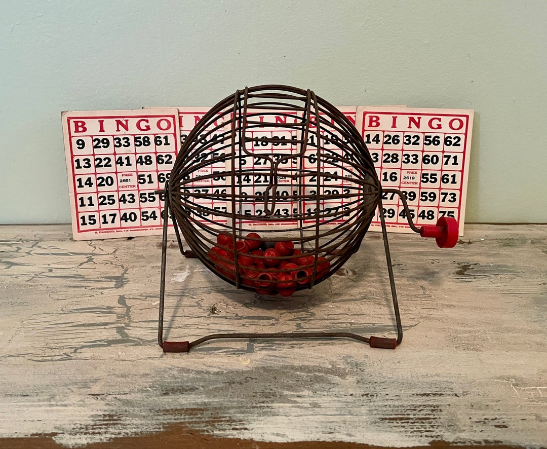 Vintage Bingo Game and Ball Spinner Bingo Vintage Metal Etsy