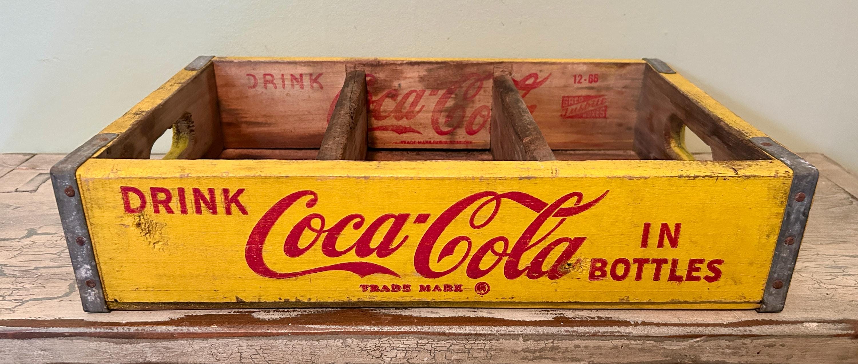 Coca Cola, Vintage Coca Cola Crate, Yellow Coca Cola Crate, Soda