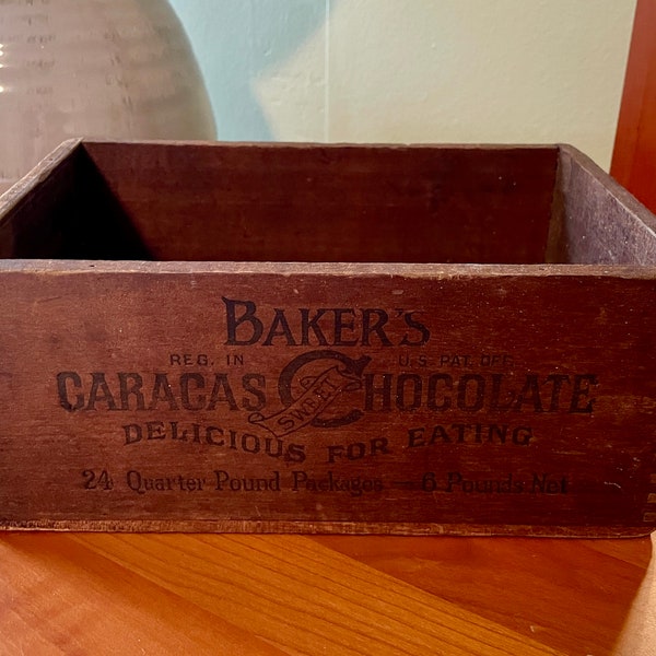 Vintage Walter Baker Box, Walter Baker, Kitchen Crate, Dorchester, Dorchester MA, Boston, Chocolate, Chocolate Box, Pantry, Vintage Kitchen