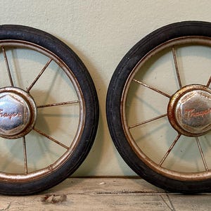 Vintage Cart Wagon Wheels, Buggy Wheels, Set of 2 Wagon Wheels, Cart Wheels, Stroller Wheels, Vintage Wheels, Small Wheels, Carriage Wheels