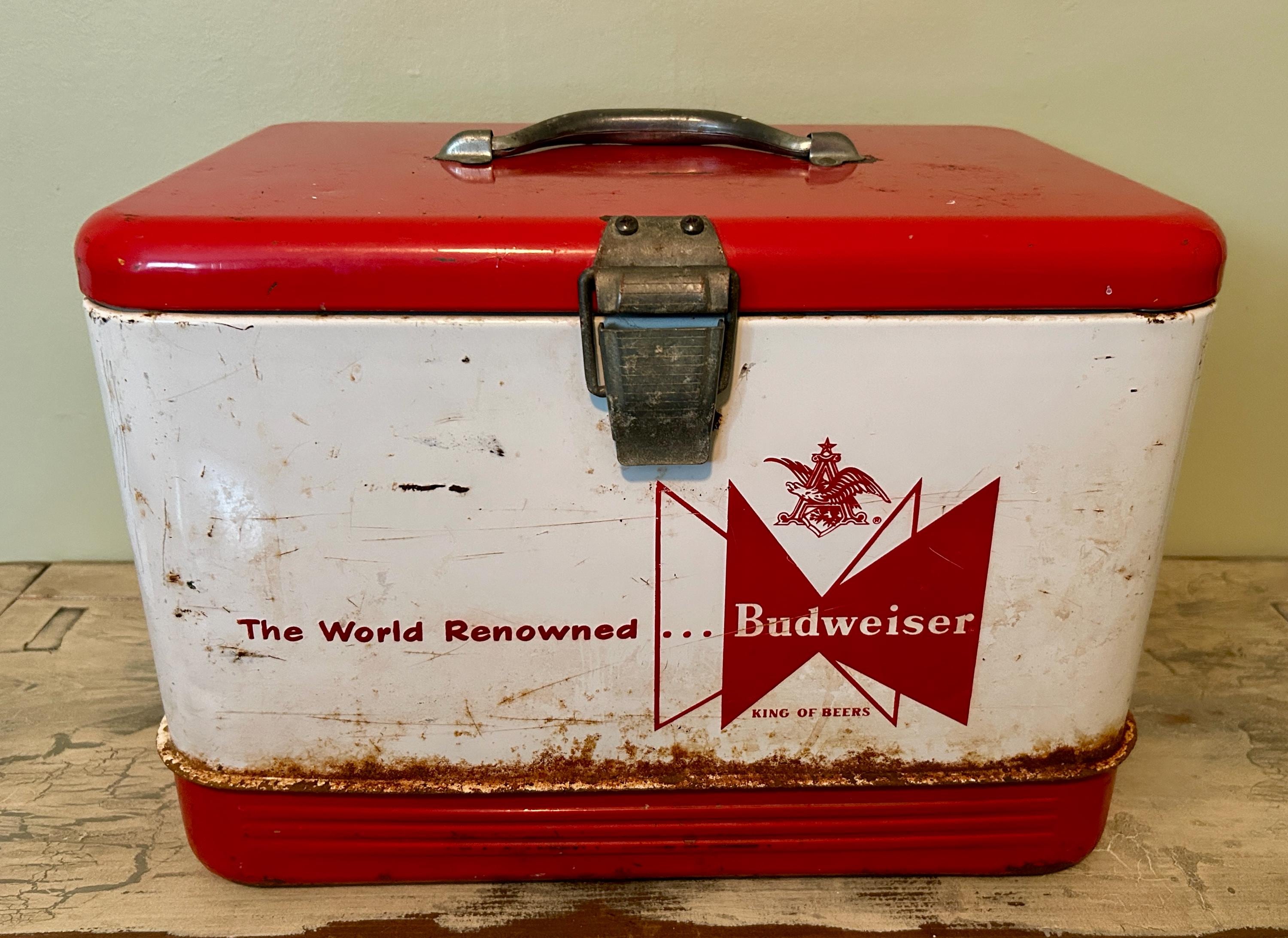 Budweiser, Vintage Metal Budweiser Cooler, Budweiser Decor, Rare