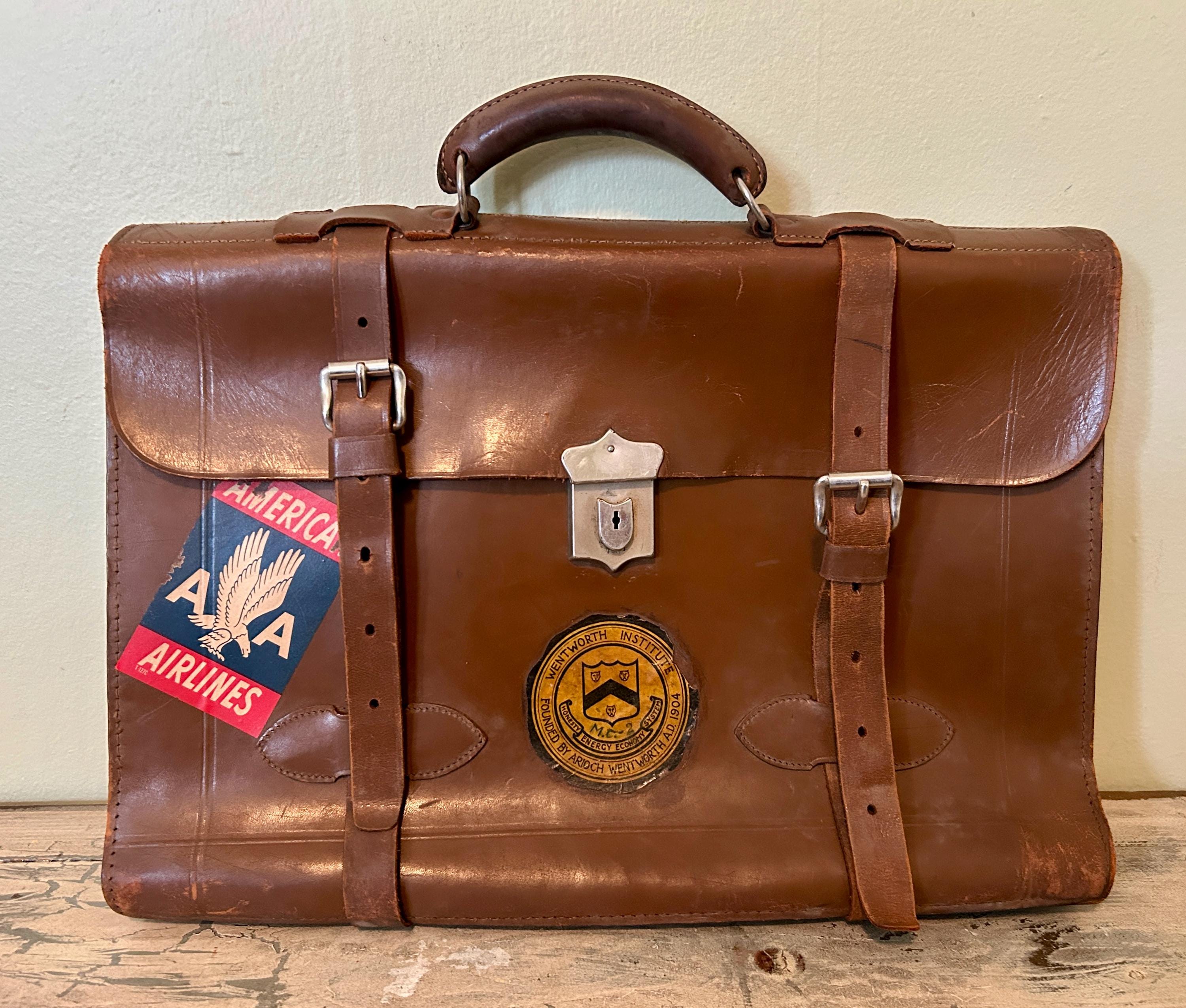 Vintage Briefcase, Leather Briefcase, American Airlines, Wentworth