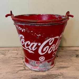 Coca Cola, Coca Cola Bucket, Coca Cola Pail, Coke Ice Bucket, Vintage Coca Cola Decor, Coca Cola Memorabilia, Rustic Ice Pail, Vintage Pail