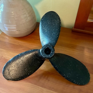 Boat Propeller, Black Boat Propeller, Propeller, Vintage Propeller, 3 Blade Propeller, Boating Decor, Beach Decor, Nautical Decor, Maritime