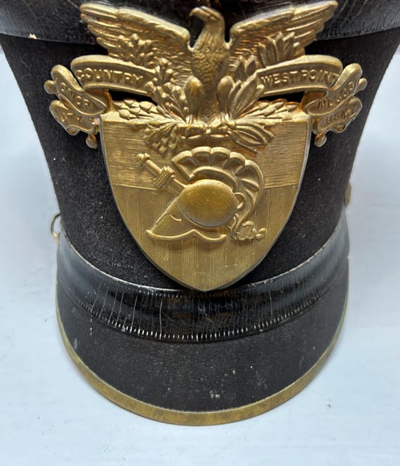 West Point, Vintage West Point Cadet Shako Hat, Marching Band, Naval Academy, Annapolis West Point Naval Academy Hat, Military Dress Hat View 4