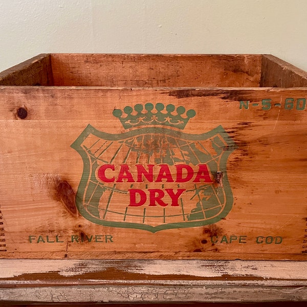 Canada Dry Crate, Canada Dry, Canada, Wood Crate, Wooden Crate, Beverage Crate, Soda Crate, Ginger Ale Crate, Kitchen Storage, 1960, Crate