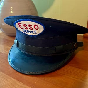 Vintage ESSO Service Hat, Vintage ESSO Gas Station Attendant Hat, Vintage Standard Oil Gas Station Cap, Gas Station Decor, Standard Oil