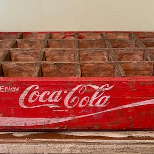 Coca Cola, Vintage Coca Cola Crate, Red Coca Cola Crate, Soda Crate, Vintage Crate, Beverage Crate, 1974 Coca Cola Crate, Wet Bar Decor