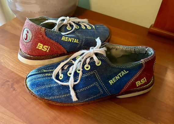 Vintage Bowling Shoes, Bowling Alley Shoes, Vintage Sports Decor, Mid Century Decor, Game Room Decor, Children's Bedroom Decor, Sports Decor