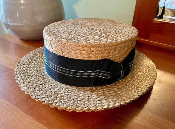Men's Capas Headwear Italian Straw Skimmer Hat: Size: 7 Natural