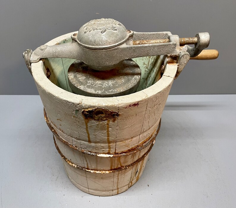 Vintage Ice Cream Maker White Mountain Ice Cream Freezer Etsy