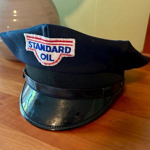 Vintage Standard Oil Cap, Chevron and Amoco Memorabilia, Vintage Gas Station Attendant Cap, Standard Oil, Exxon Gas Station, Auto Body Decor