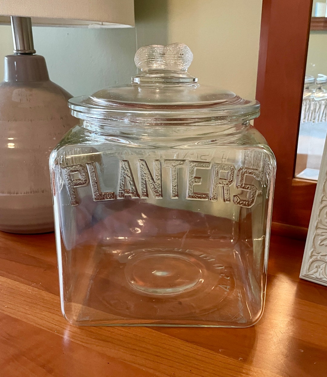 Planters Peanuts Glass Jar, Planters Pennant Peanuts Glass Jar With Lid