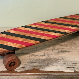 Vintage Skateboard, Vintage Longboard, Handmade Skateboard, Wooden Longboard, Surf Shop, Skateboarding,  Skateboard Wall Art, Vintage Toys