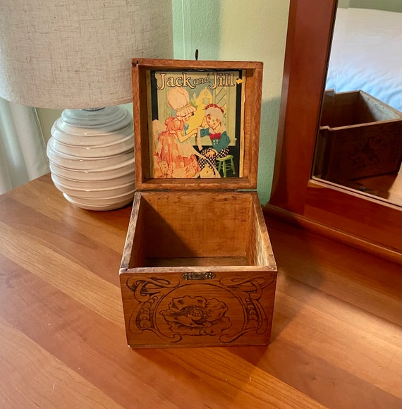 Jack and Jill Jack and Jill Box Vintage Wooden Box Small Etsy